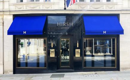 Blue Awnings for luxury stores