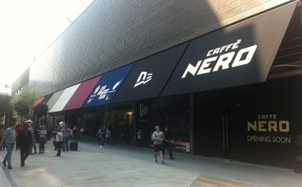 Westfield shopping plaza Rib Panel® shop canopy for cafe nero